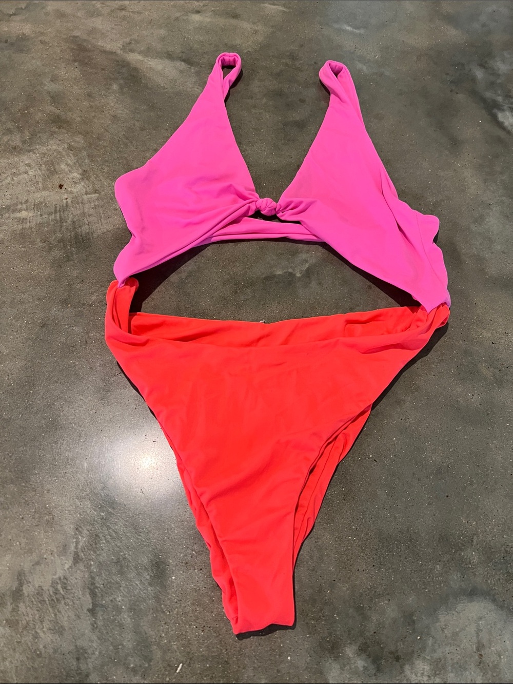 Two-Tone Pink & orange  Bikini Set